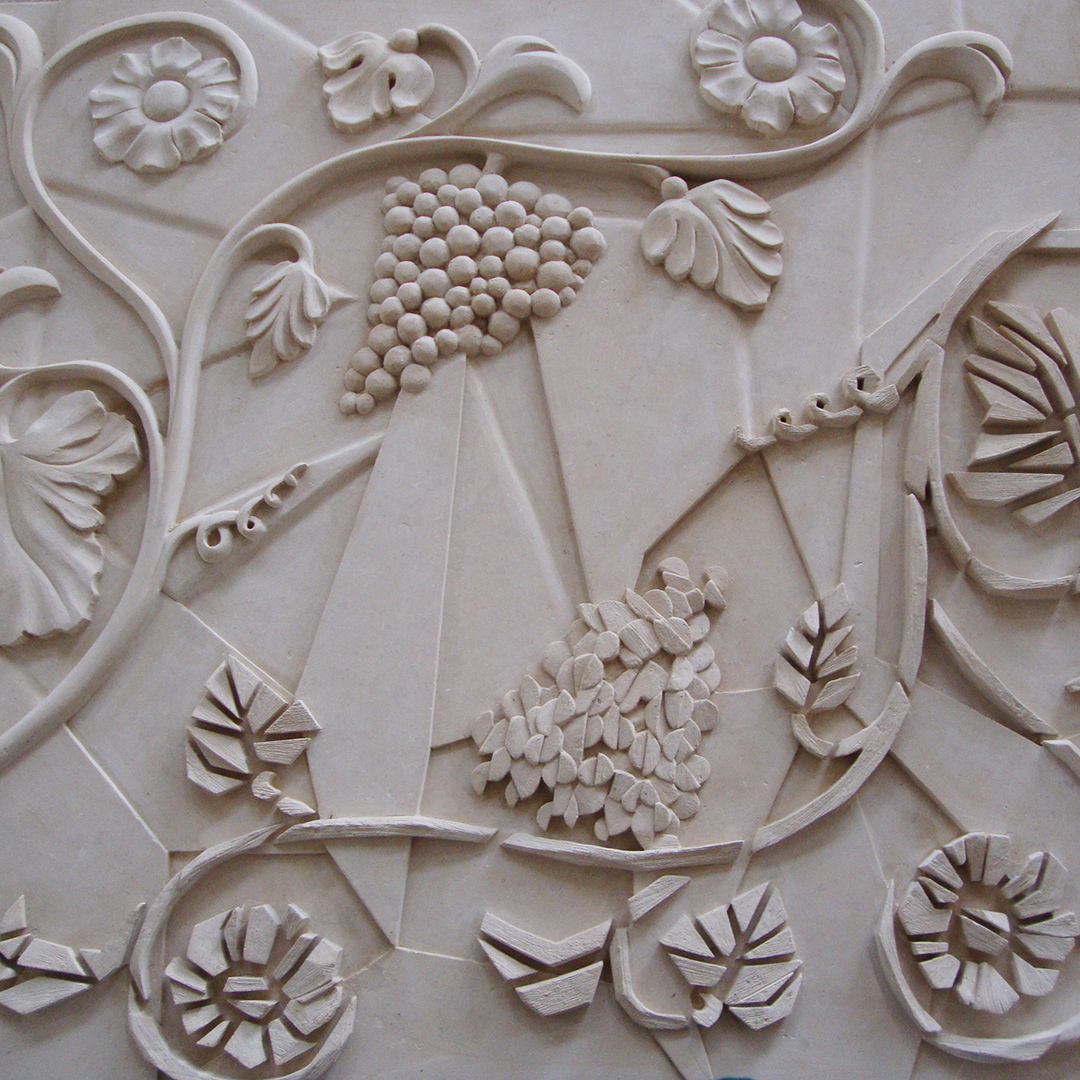 Bas relief stone finish